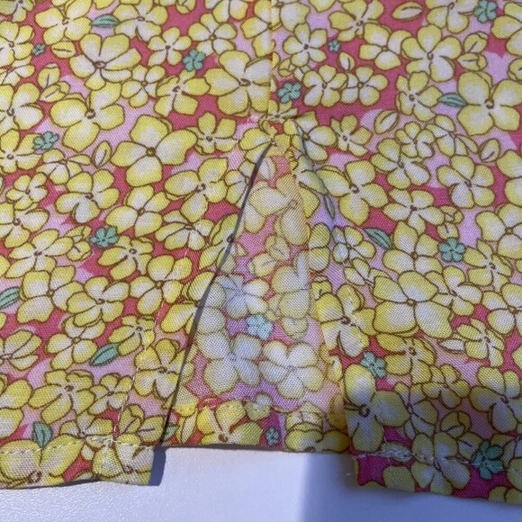 Vintage Y2K Wild Fable Babydoll Dress Size L Yellow Floral Empire Waist Milkmaid - Picture 6 of 10